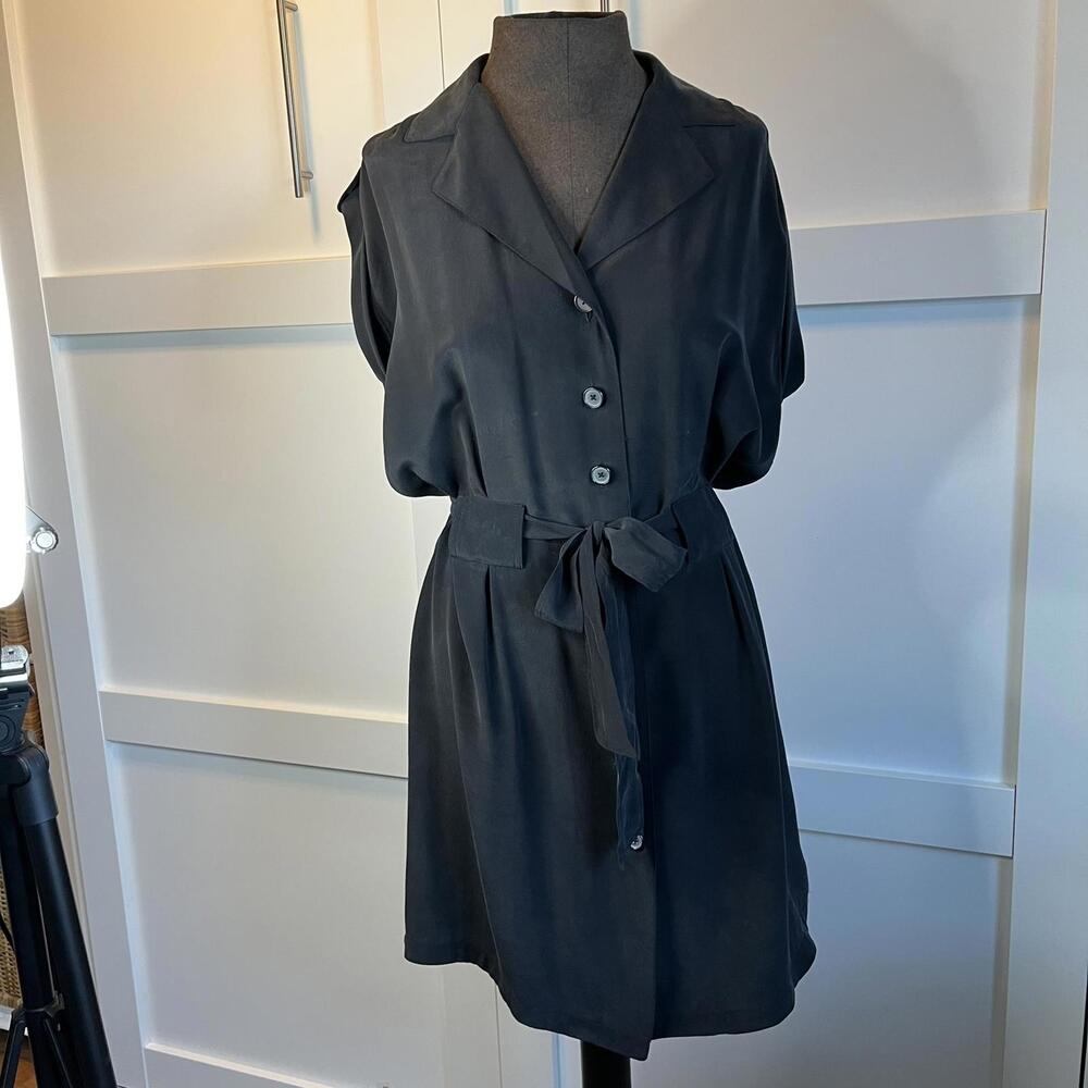 Coldwater Creek Med Black 100% Silk Dress